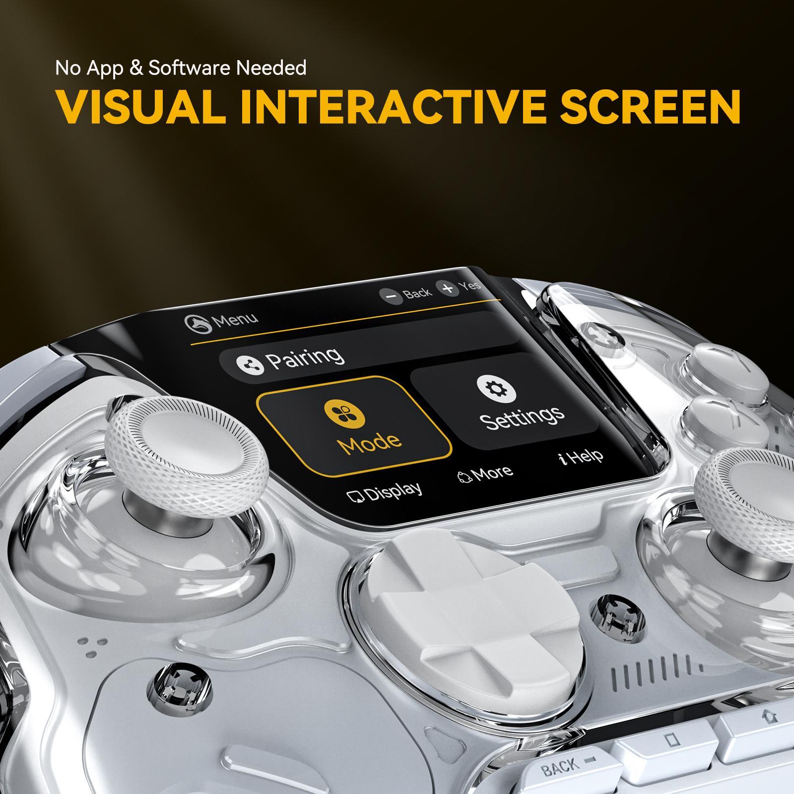 FIEHDUW NO DRIFT ManbaOne Interactive Screen Gaming Controller for Console, PC/Switch/iOS/Android/Steam Deck, Hall Effect Stick & Trigger(Not Compatible with Xbox, PS5)