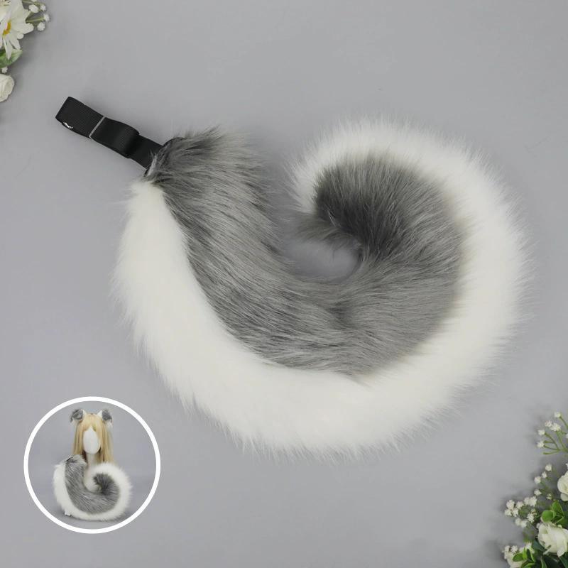 4 Types Handmade Halloween Simulated Faux Dog Ear Headband Comic Con Bendable Plush Dog Tail Cosplay Realistic Animal Ears Props