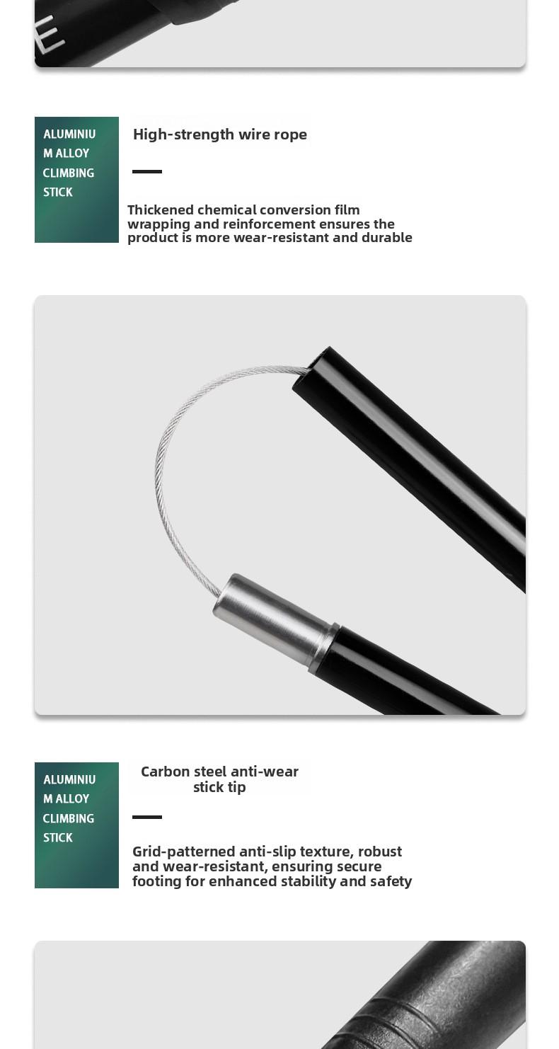 Five-section folding trekking pole, camping hiking pole, ultra-light aluminum alloy portable non-slip climbing cane