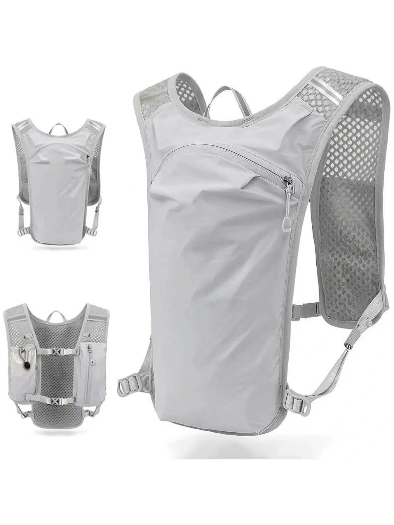Small Outdoor Hiking Backpack, Cycling Running Hiking Dual Shoulder Bag, Front 1.5L Water Bottle Holder, Breathable Bike Trail Marathon Hydration Pack