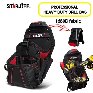 Electrician Tool Belt Bag, Oxford Cloth Multi-Pocket Convenient Tool Pockets Construction Tool Pouch with Drill Bit Storage, Quick Release Buckle, Men's Professional Level