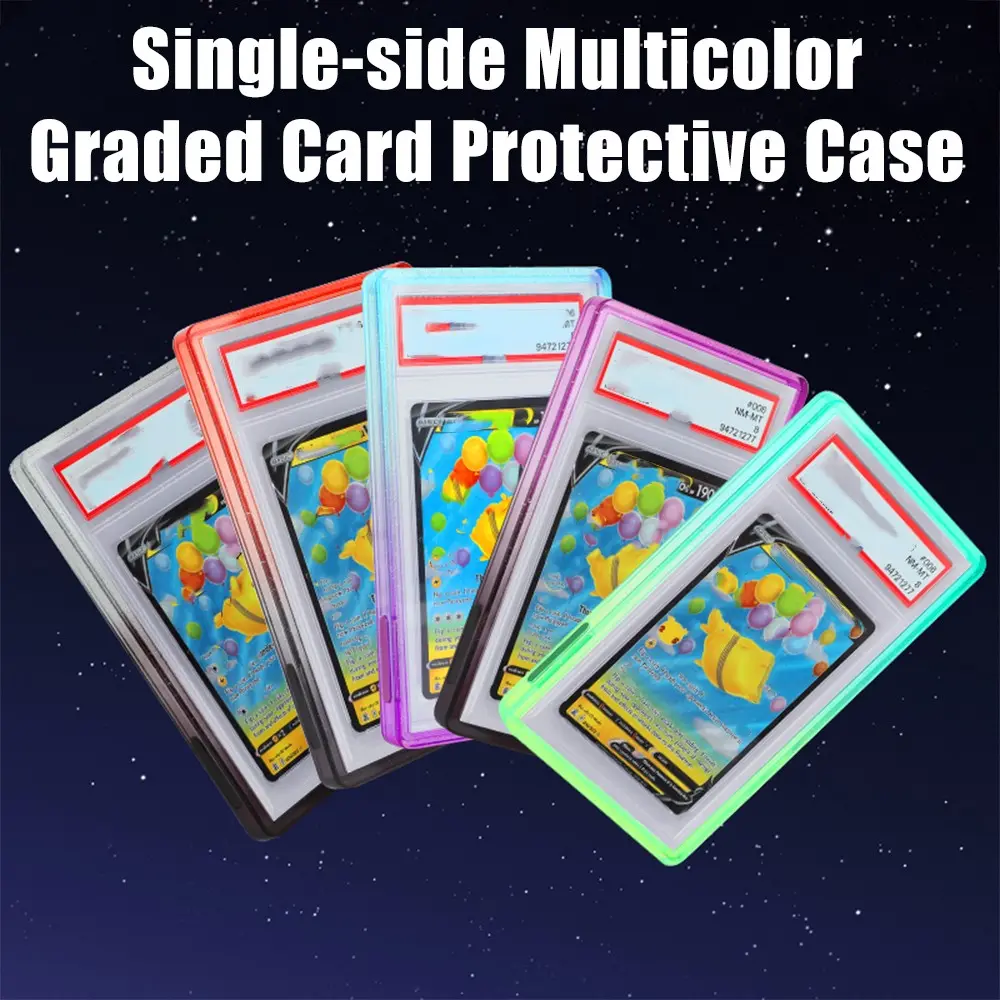Gradient Glitter TPU Graded Card Slab One-side Holder Shockproof UV Protection Case for PSA CGC TCG 35PT Cards