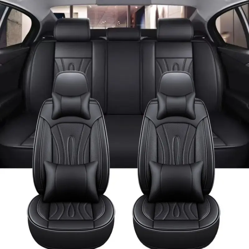 Universal 5-Seat Premium Napa PU Leather Car Seat Covers, Breathable, Waterproof, Dustproof, Easy to Clean, Fits Most Models, Automotive Seat Covers