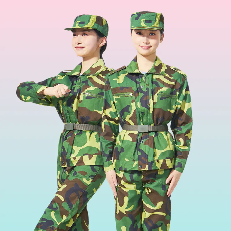 Unisex Lightweight Summer Camouflage Full Set Wear Resistant Military Training Uniform Work Clothes For Male And Female Students