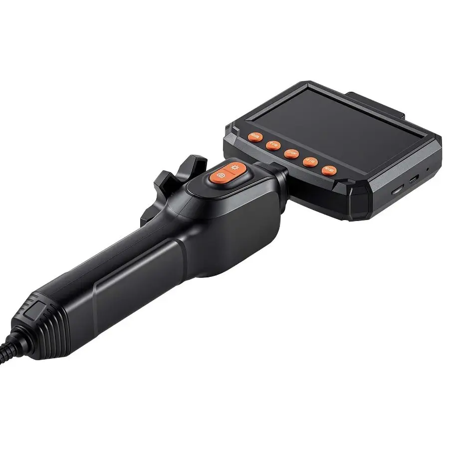 VEVOR Articulating Borescope with 0.15" Ultra Slim Lens, Two-Way Articulated Endoscope with Light, 4.3" IPS Screen, 1280x 720 HD Lens, 8X Zoom Inspection Camera for Automotive, Tight Mechanical Space