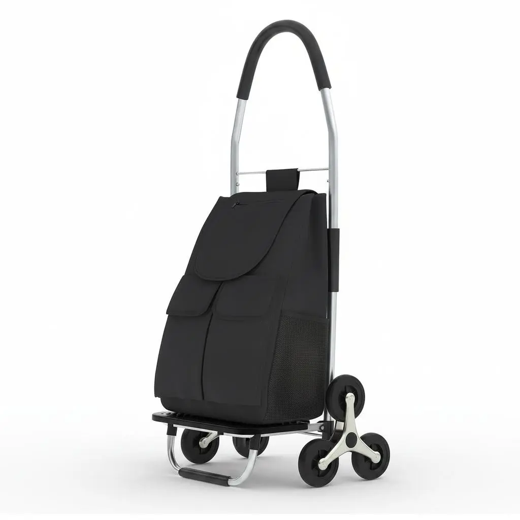 3-in-1 Heavy Duty Stair Climbing Hand Truck – 330lbs Capacity – 6/8-Wheel Convertible Folding Dolly – Telescoping Handle – Collapsible Aluminum Platform Cart with Large Waterproof Oxford Bag, Steel Pipe, 10-Wheels Incl.