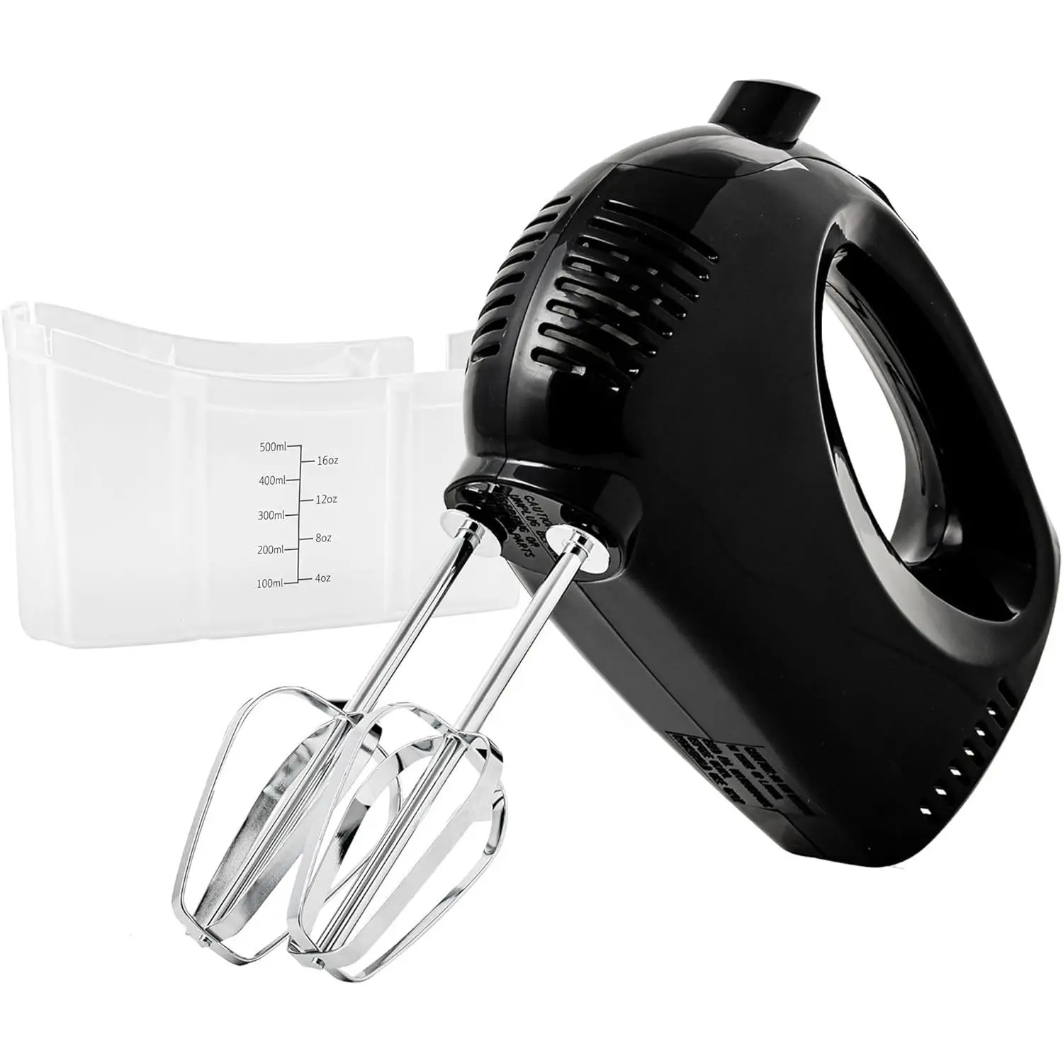 150W Corded Adjustable Speed Handheld Mixer - 5-Speed, Stainless Steel Whisks, Compact Portable Design, Compact Pack Snap-On Storage Case, Lightweight, for Baking/Cooking Mixing Tasks, Black