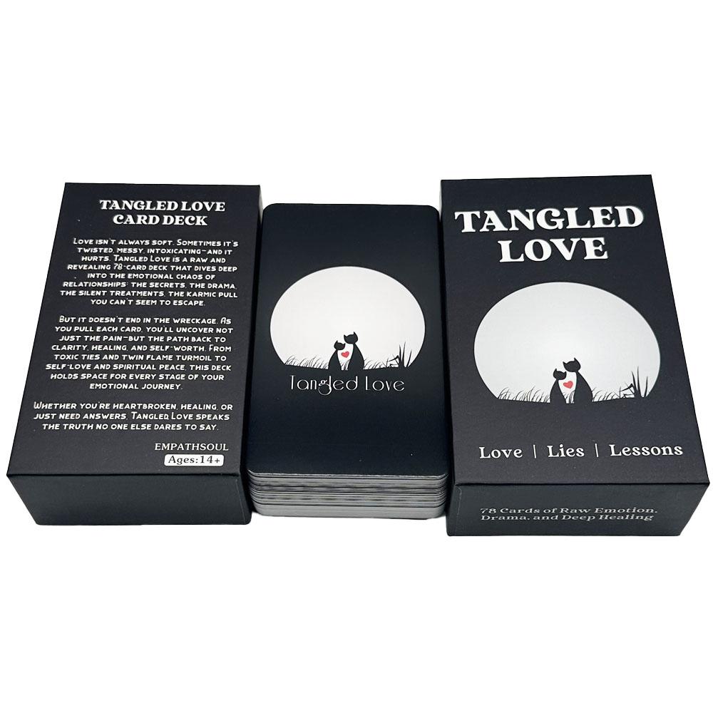 Tarot Card Game, 1 Box Tangled Love Card Deck, Card Games Oracle for The Ones Who Loved Too Deeply and Got Lost in It, Emotional Cards