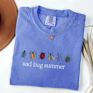 Sad Bug Summer Shirt, Bug Tee, Cottagecore Insect Shirt, Minimal Nature  Gift for Her