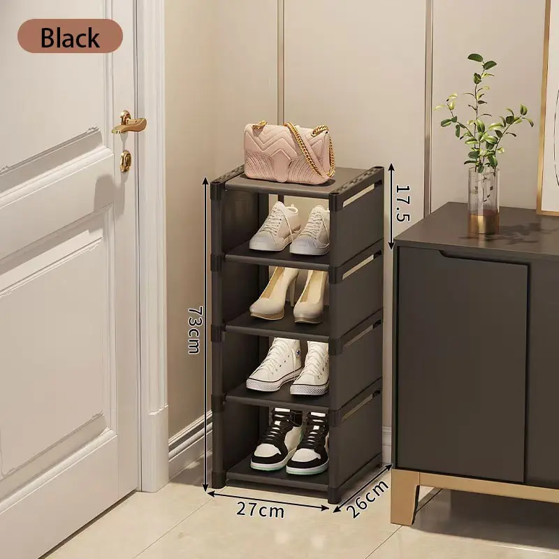 Adjustable 4/6/8-Tier Metal Shoe Rack - Tool-Free Portable Entryway Storage Rack, Shoe Storage Organiser, Shoe Storage Racks, Suitable for Dorms and Homes, Multi-Layer Storage Solution for Footwear, Simple White/Black Design, Durable Shoe Organizer
