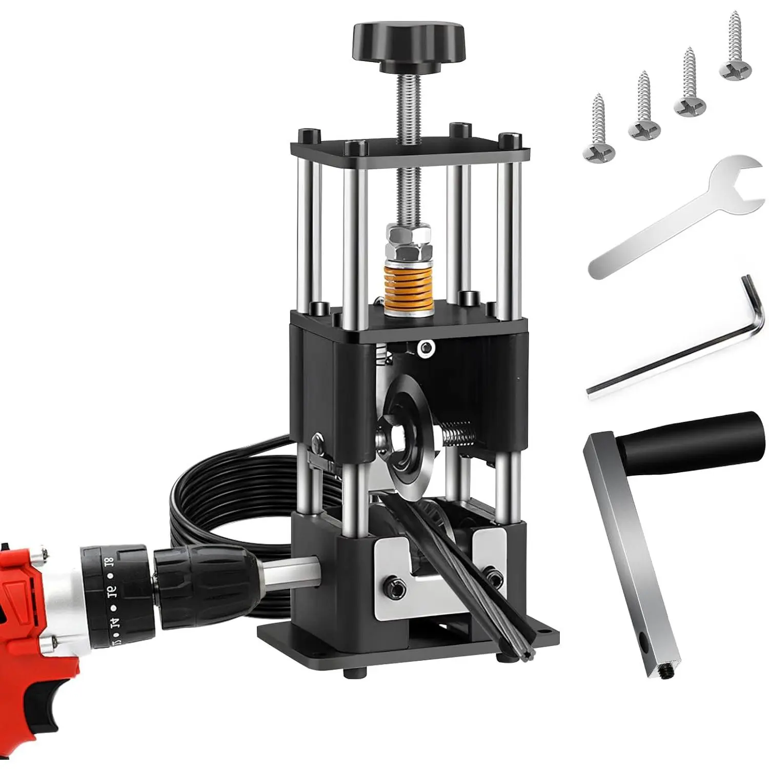 Wire Stripping Machine Gauge Wire 0.06-1 inches,Scrapping Copper Wire Peeler Machine,Drill Powered Hand Crank Wire Stripper Tool for Scrap Copper Recycling