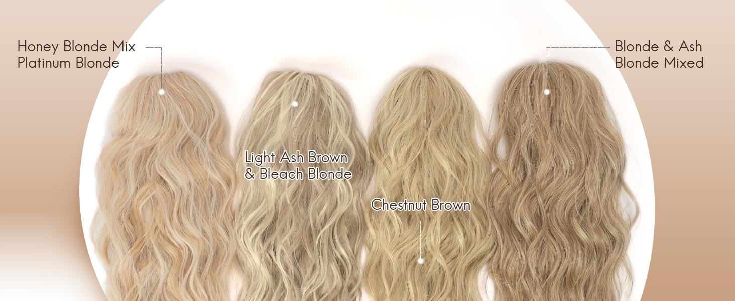 FESHFEN Ponytail Extensions - Drawstring Ponytails Hair Extension Long Curly Wavy Hair Piece Synthetic Pony Tail Hairpieces for Women, 18 inch