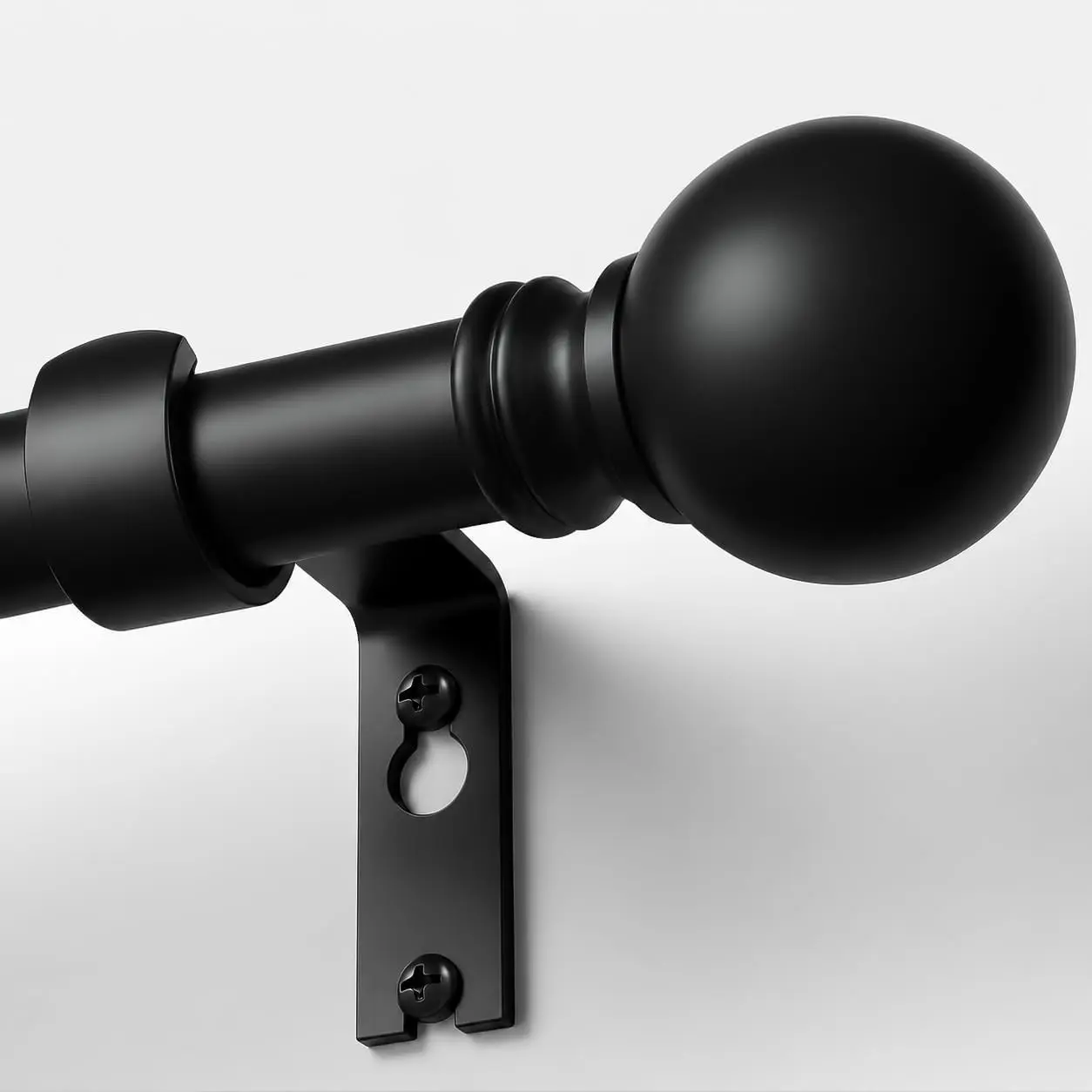 Black Curtain Rods for Windows 72-144 Inch, 1 Inch Diameter Heavy Duty Adjustable Extra Long Blackout Traverse Rod with Decorative Finials for Living Room Bedroom Kitchen DoorwayGift
