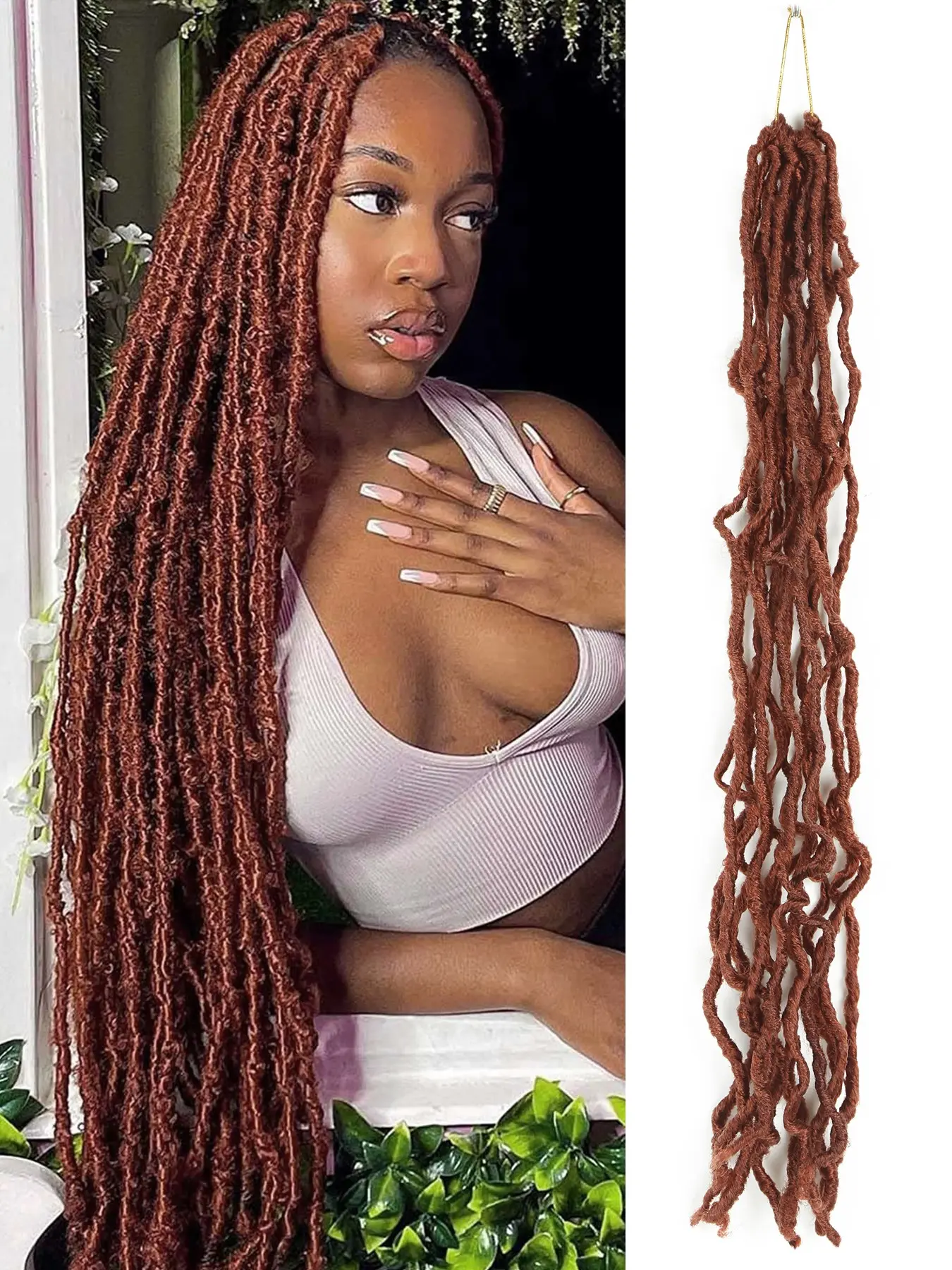 24//30/36 Inch 1 Pack 12 Stands New Soft Locs Crochet Hair for Black Women, for Natural Butterfly Locks Style Crochet Hair, Blonde Curly and Pre -Looped Faux Locs Crochet Hair, Braiding Boho