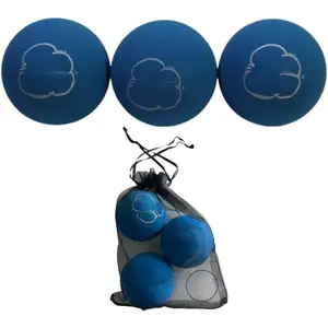 Color Rubber Handballs for Recreational Handball, Stickball, Racquetball, Catch, Fetch, and Many More Games, 2 1/4-Inch, Blue, 3 Count with Pouch