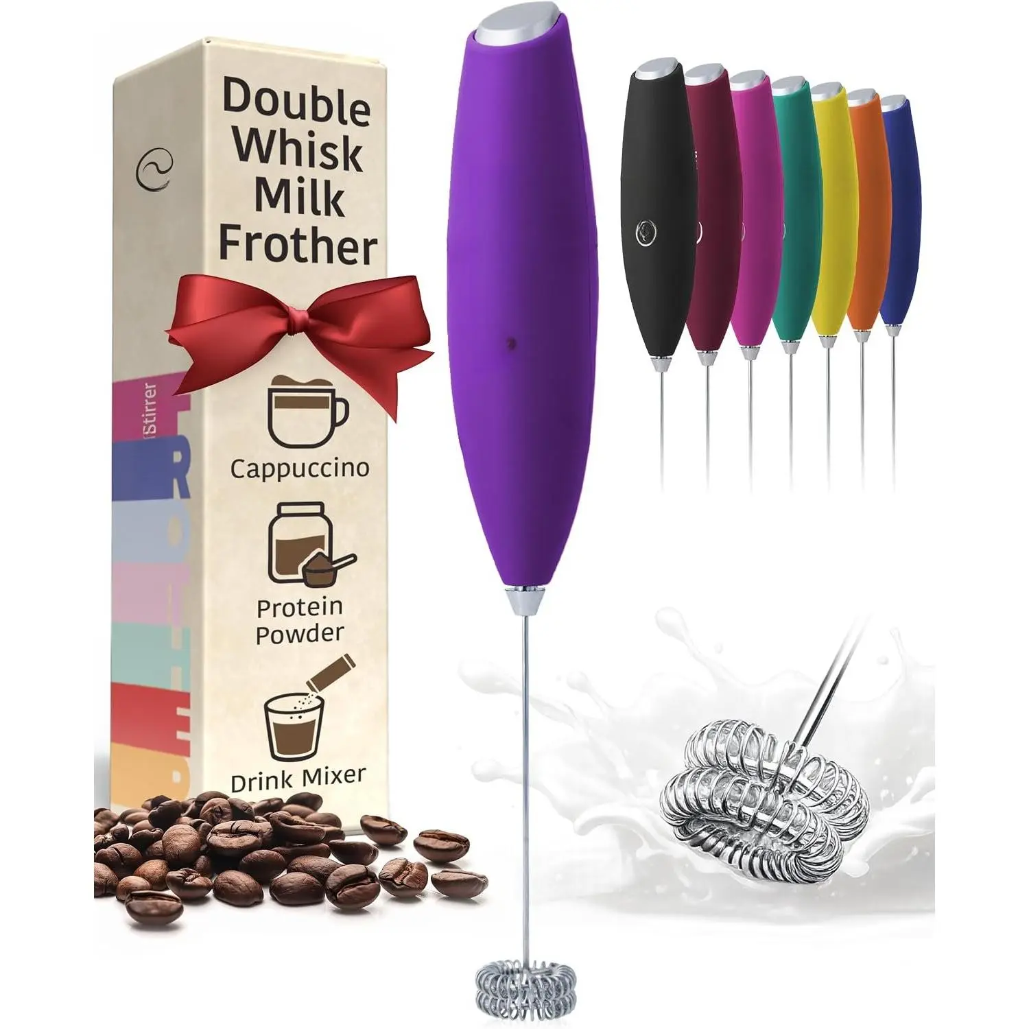 Milk Frother Wand - Easy to Use Handheld Electric Stirrer for  Drinks, Durable &  Coffee Whisk &  Mixer Wand, Hand Frother, Coffee Stirrers Electric ()