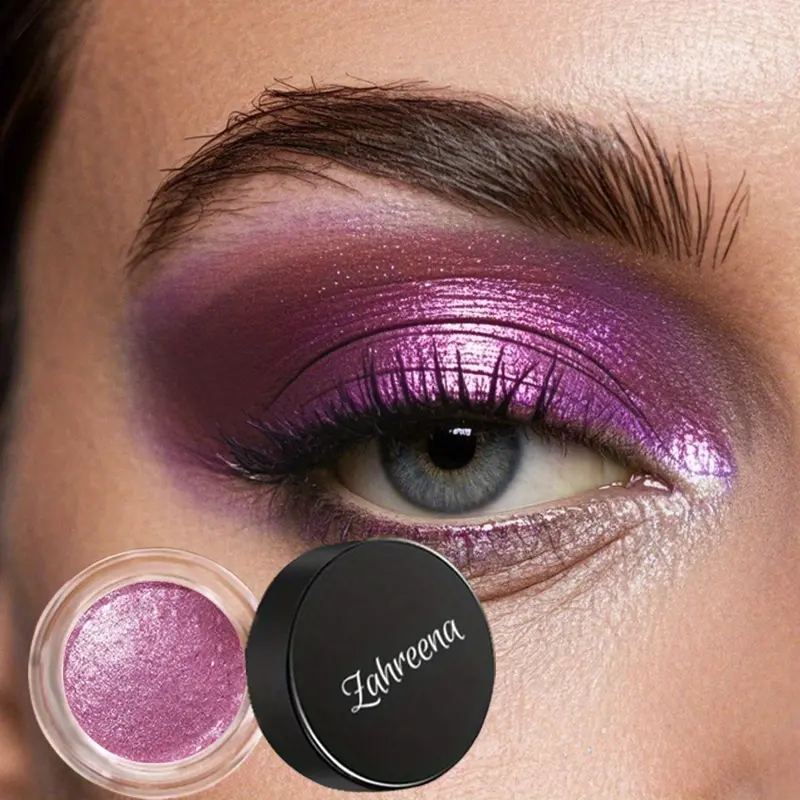 Silky Velvet Eyeshadow with Holographic Effect, Long-Lasting Waterproof Formula in Purple, Non-Creasing Eye Makeup for Women, Cosmetic