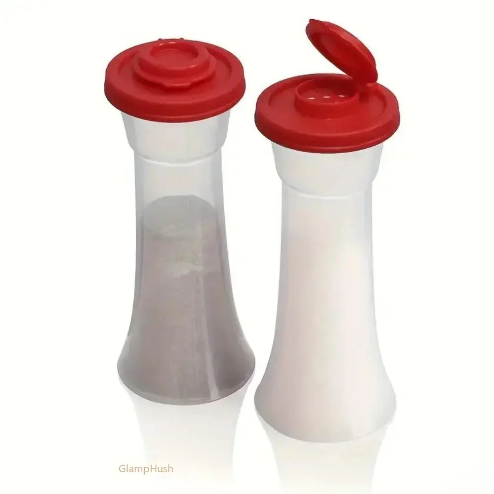 2 Pack Salt and Pepper Shakers, Extra Large Airtight Plastic Seasoning Set with Adjustable Lids, Portable for Spice Storage, Camping & BBQ Food Prep, Dispenser, Indoor, Kitchen Accessories, Dual Indoor & Outdoor Functionality, Steak, Garlic, Two Pieces