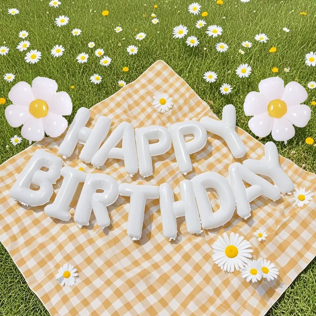 Daisy Birthday Balloon Set, Mini Daisy Aluminum Foil Balloons, Perfect for Birthday Parties, Picnics, Outdoor Decorations