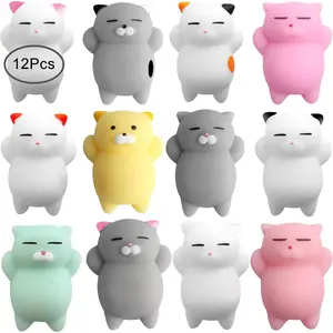 12 Pcs Mochi Animals Toys Cute Mochi Cat Stress Relief Toys Mochi Animals Party Favors for Kids Mini Animals Cat Easter Gifts for Kids Adultsfidget toys