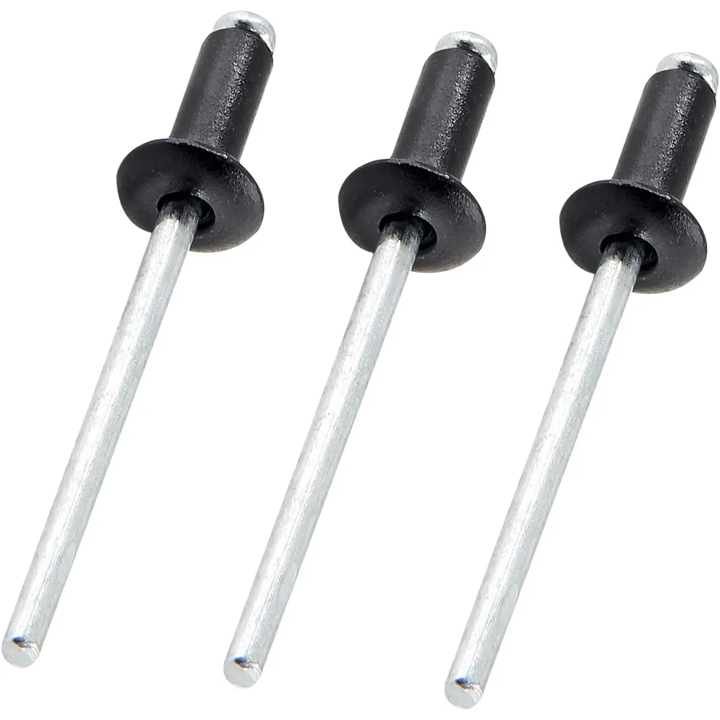 Black Blind Type Rivets, 1/8" x 1/4" In, 120 Pcs - Expanding Fastener with Mandrel, Optimized Grip Size Pop Rivets