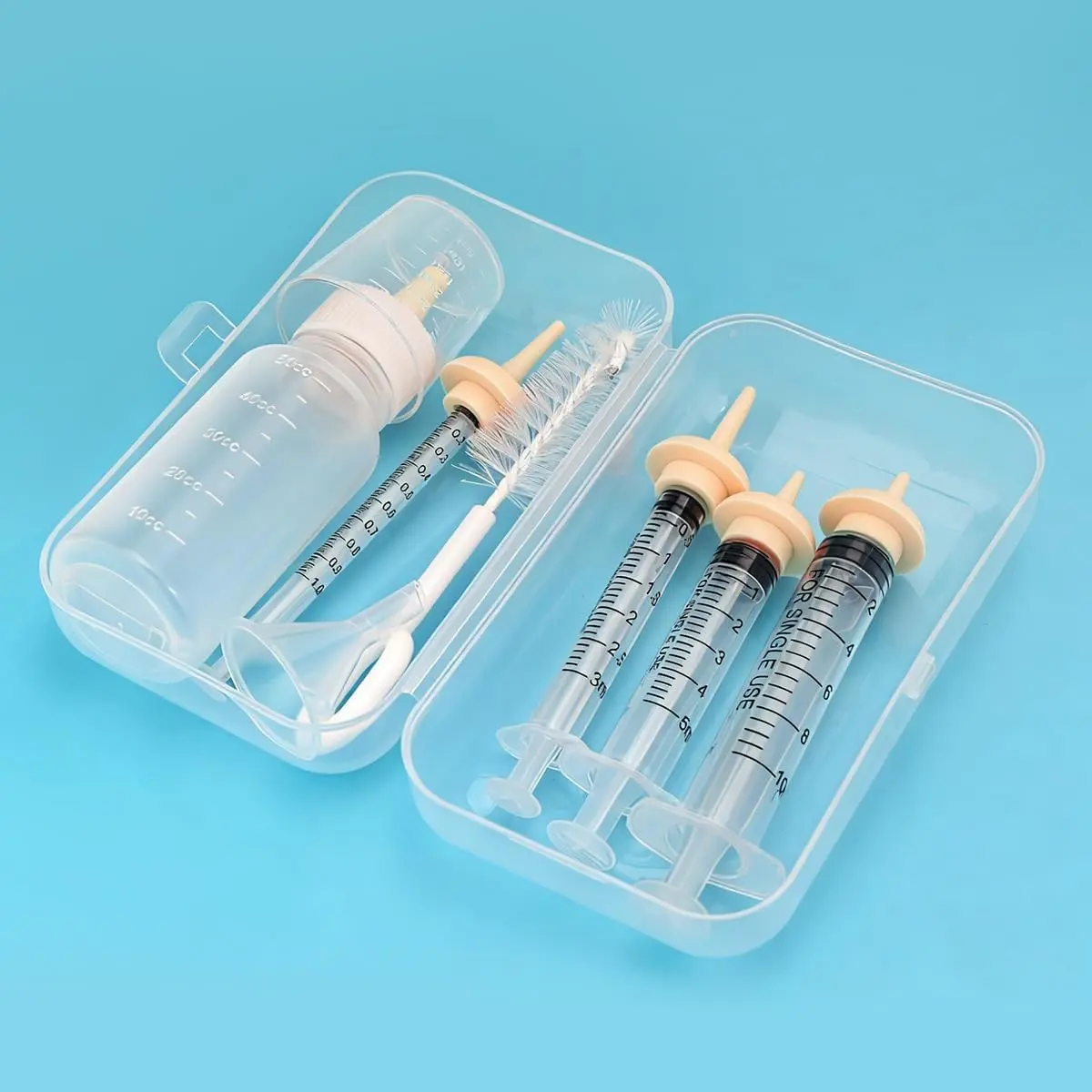 Pet Nursing Kit - Safe Feeding Nipple Set with Syringes, Formula Dispenser for Newborn Puppies, Kittens, Small Animals
