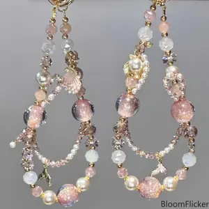 Pink Shell Star Beaded Phone Lanyard Charm, Summer Aesthetic Multi-Purpose Accessory, Cute Seashell Bead Strap Can Be Used As Keychain & Bag Pendant, Light Trendy Decor Ornament Perfect For Daily Carry, Beach Trips And Vacation Outfit Matching