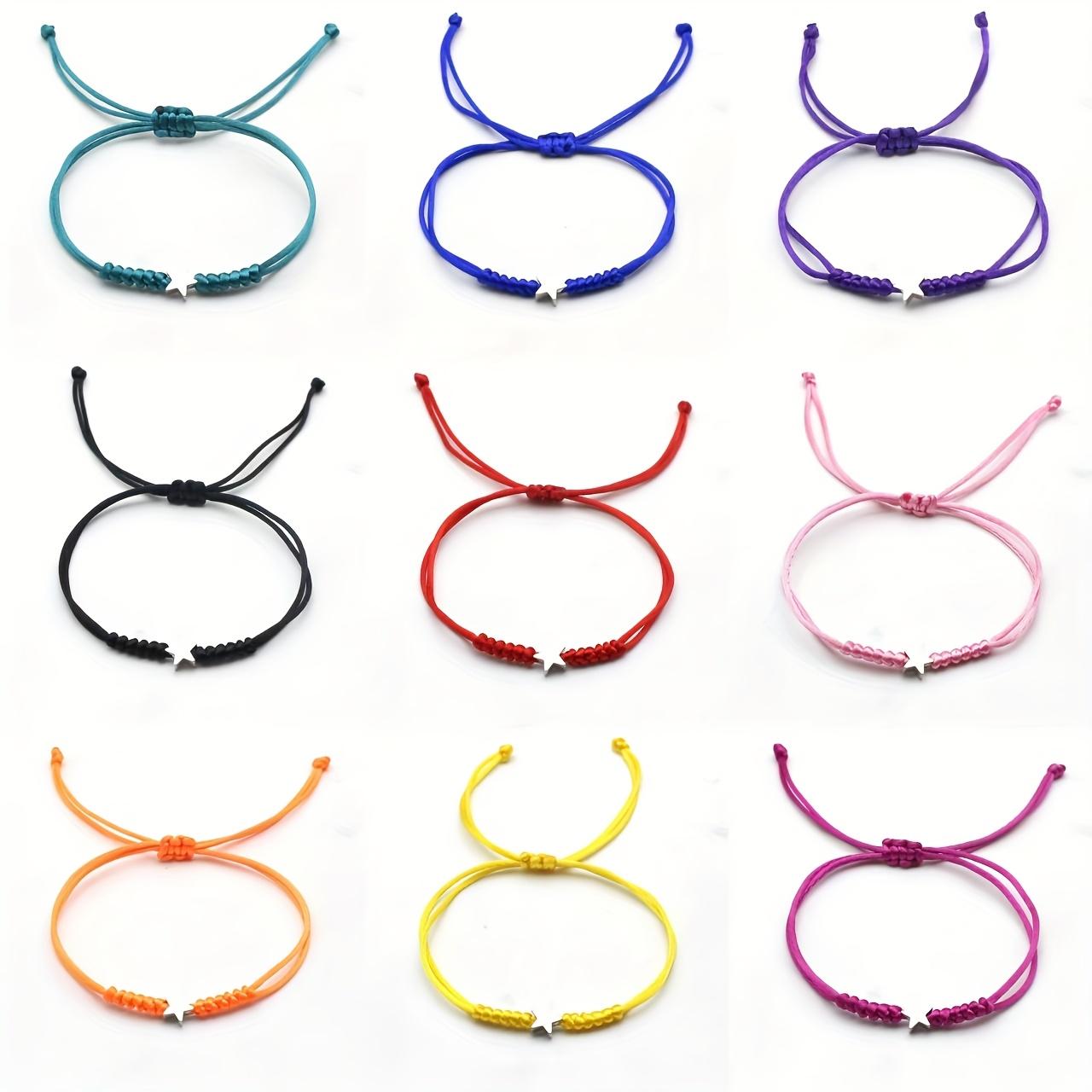 A Easy And Cute Multicolored Star Couple Handmade Woven Red String Bracelet, Minimalist Wrist Accessory, Pentagram, for Couples, Best Friends, And Parent- Matching Bracelets