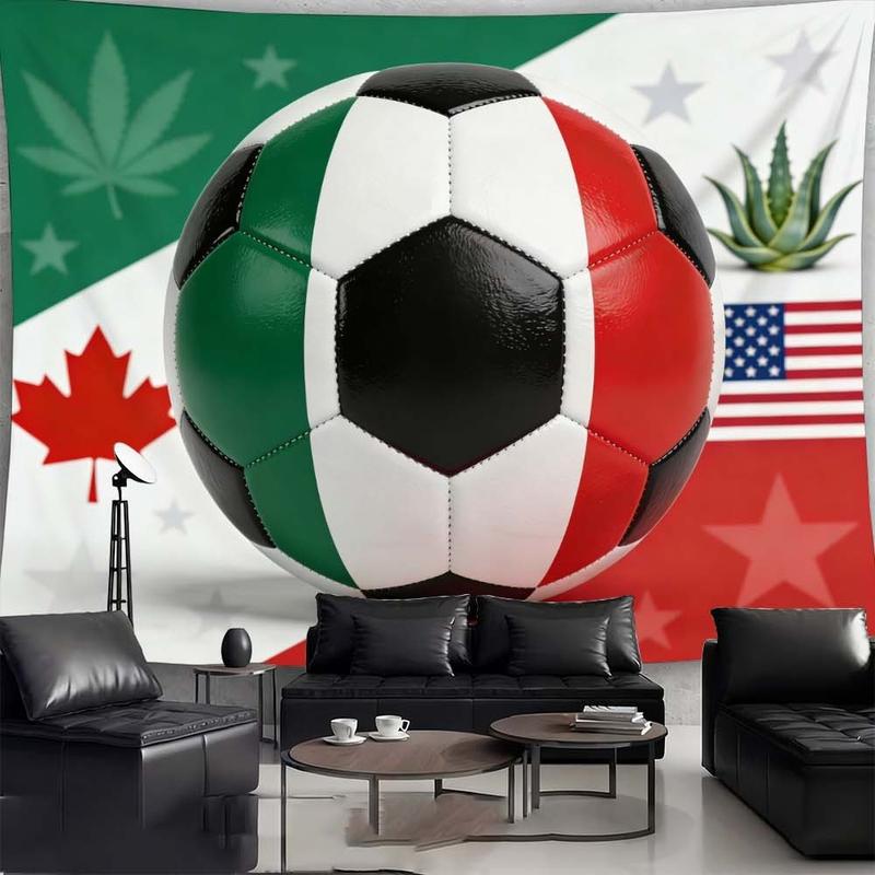 1 pc microfiber FIFA World Cup Soccer Ball Tapestry Wall Hanging Colorful Flag Print Home Decor for Living Room Dining Room Bedroom Outdoor Holiday Decorations Enhance Atmosphere Tapestry Background Cloth Hanging Cloth Wall Cloth Decorative Cloth