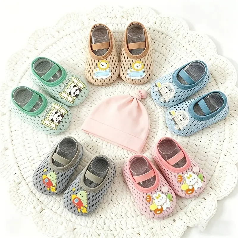 Baby First Steps Socks, Anti-Slip Indoor Socks for Kids, Breathable Mesh Soft Sole, Unisex Infant Floor Walker Socks, Lightweight Design