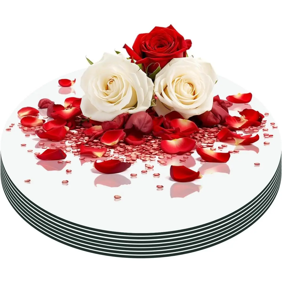 12" 10PCS Round Mirrors for Centerpieces Circle Mirror Centerpieces for Tables Acrylic Mirror Tiles for Wall Table Wedding Candle Birthday Decorations DIY Craft