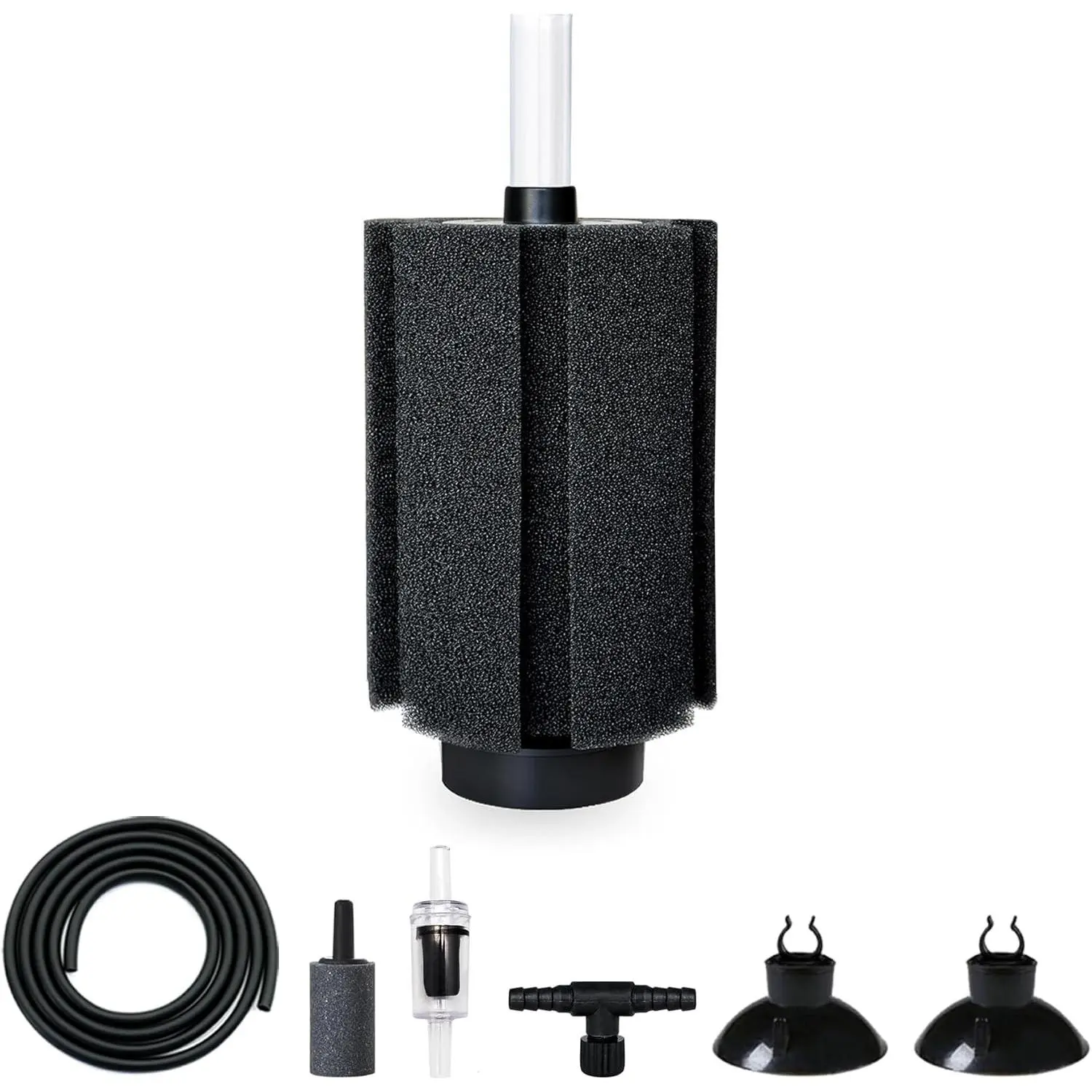 Aquarium Large Sponge Filter 80-90 Gal with Air Stone and Bio Ceramic Media | Quiet Operation, For Fry, Betta, Shrimp