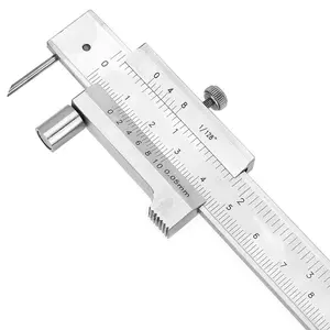 A Man's Tools Metal Scribe Calipers, 0-8 inch Carbide Parallel Crossed Vernier Caliper, Easy to Read Marking Gauge with 2 Carbide Needle Marking Tool for Metal,Wood Plastic and Most Materials Scribing