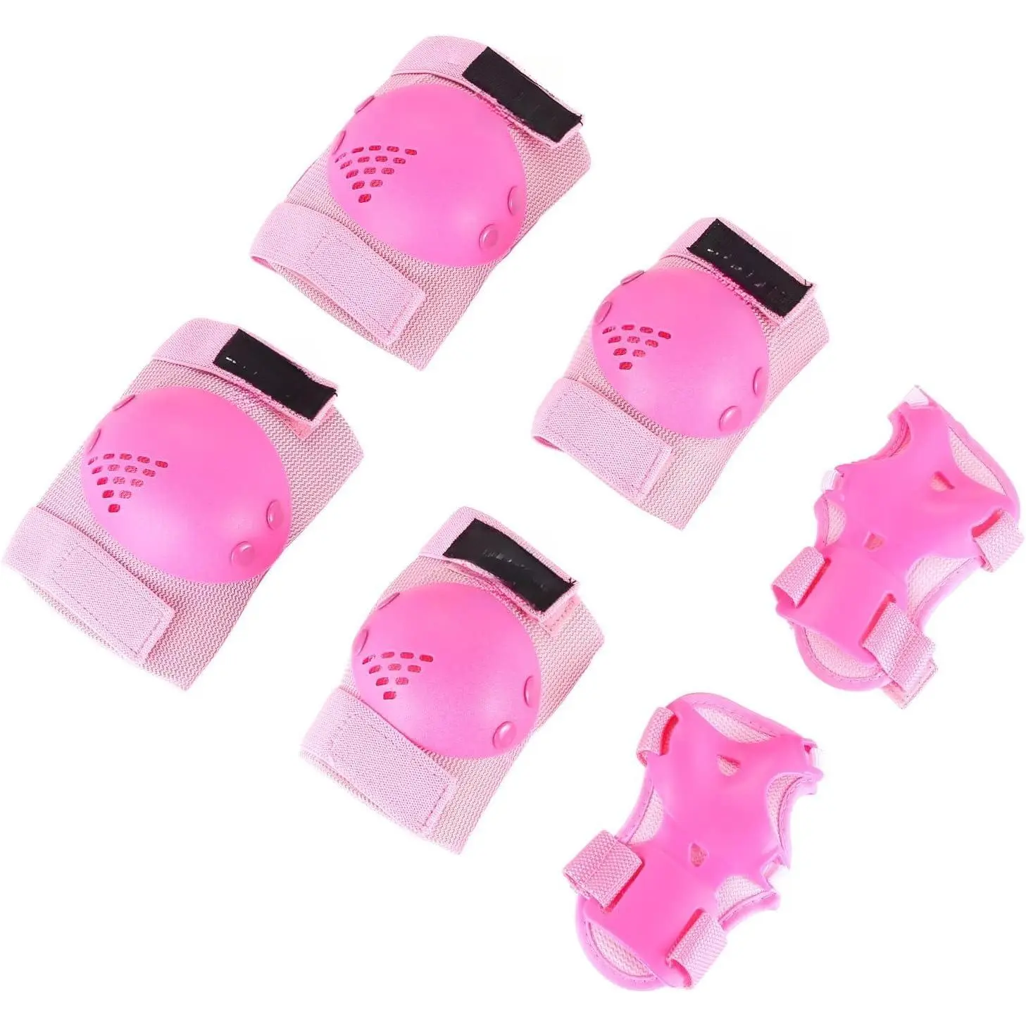 Unisex Kids' Protective Gear Set - Adjustable Multi-Size Solid Impact Guard Knee Pads, Elbow Pads & Wrist Guards for Skating, Skateboarding, Adjustable Size