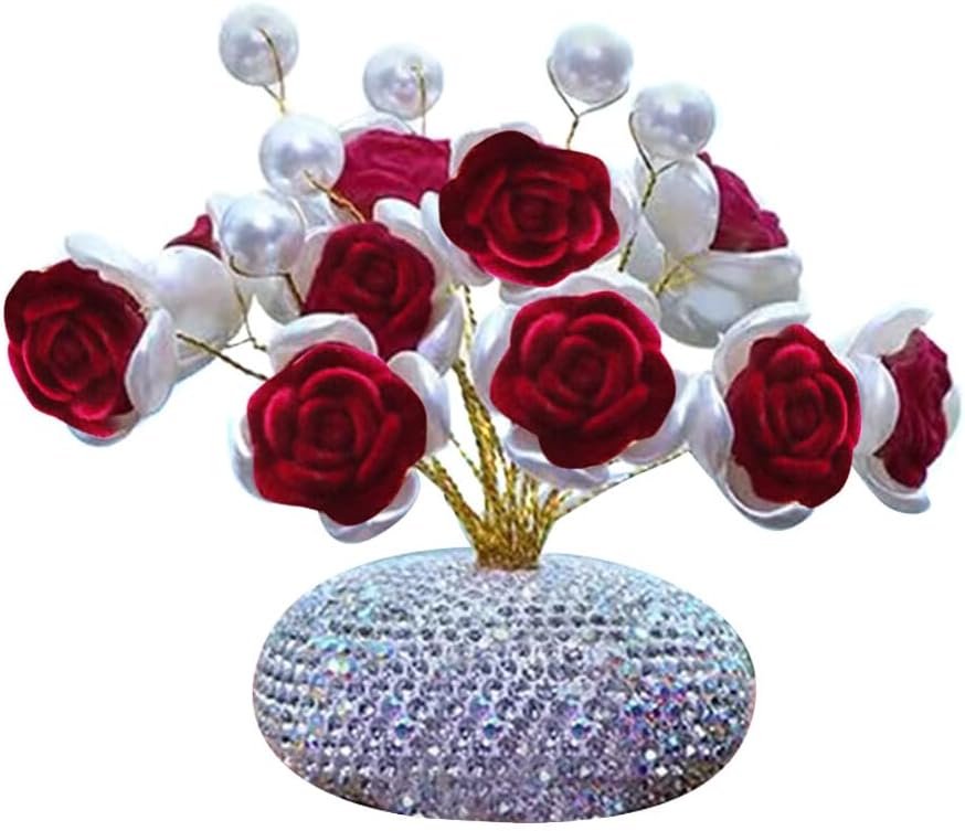 New crystal rose car, home, bedroom, living room, center console, desktop creative decorations, perfect for Halloween, Christmas, Thanksgiving, Valentine's Day gifts, three colors to choose from!