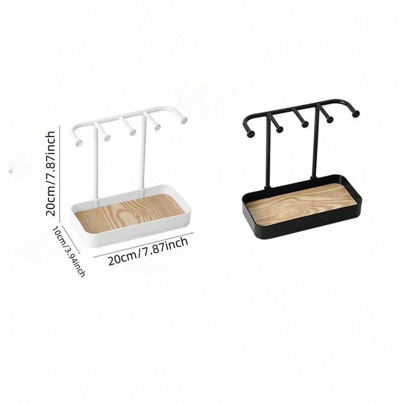1/2pcs Jewelry Display Rack Organizer for Home, Wooden Necklace Ring Earring Holder, Chic Accessory Storage Stand, Bedroom Storage Organizer