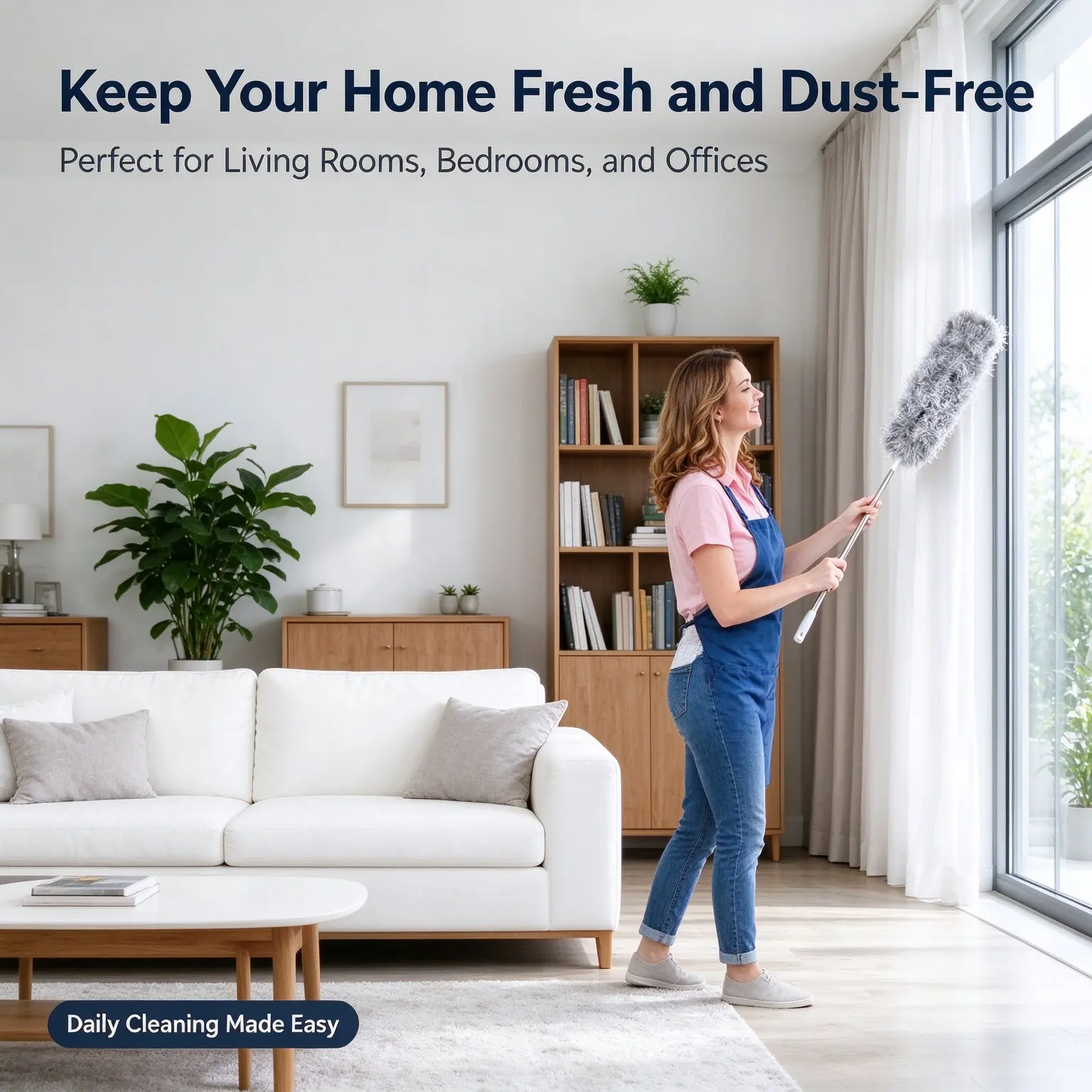 Dusters for cleaning duster with extension pole Bendable Head Long Handle Dusters for Cleaning Ceiling Fan, High Ceiling, Blinds, Furniture,Cars Gray On-Site Household Retractable Steel