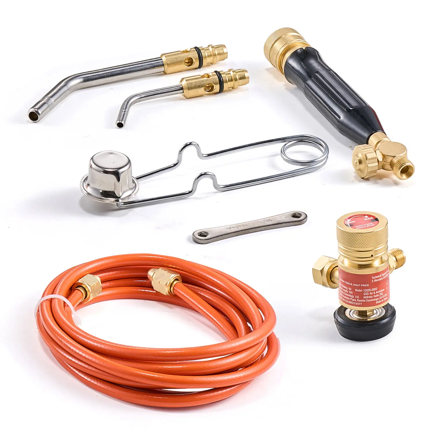 Air Acetylene Torch Kit, Acetylene Gas Welding Tool with Inch Hose, Durable Construction, CGA200 Regulator & Torch Handle, Simple Task Switching, Precision Welding
