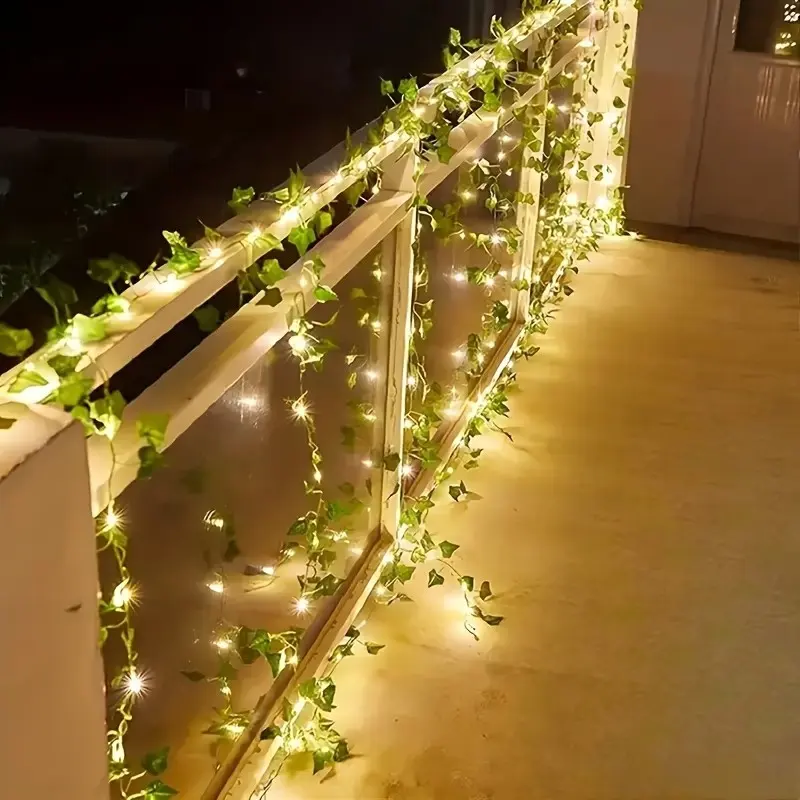 1 Piece Artificial Boston Ivy LED Leaf String Lights, Led Lighting Light, Battery Operated, Ideal for Fairy Bedroom Decor, Outdoor Garden Courtyard Decoration