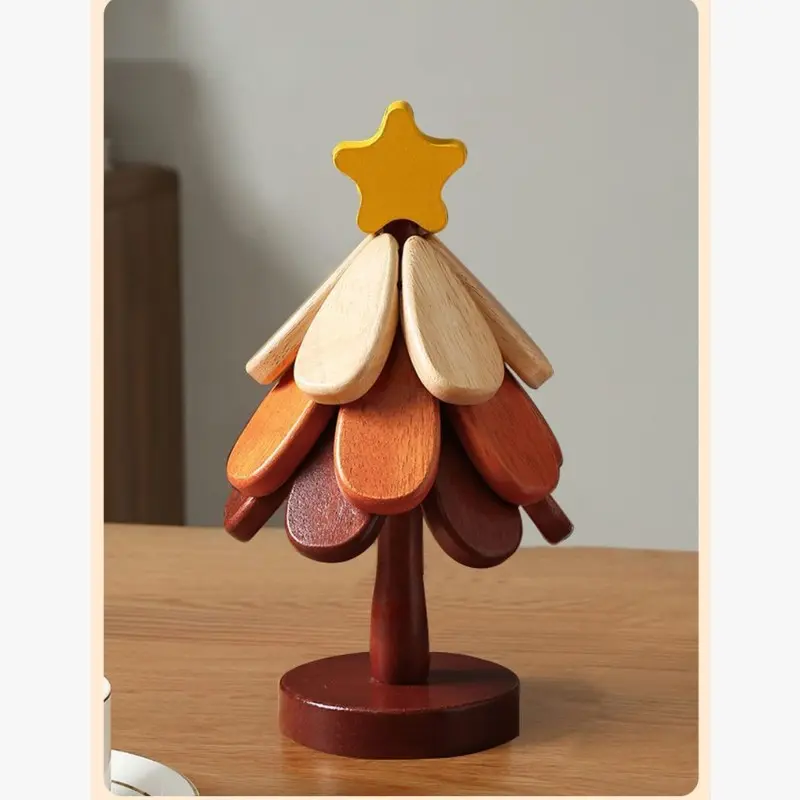 Christmas Tree Coaster Set - Thick, Heat-Resistant Drink Mats for Home, Office, Table - Festive Table Decoration and Coasters, Ideal Christmas Gift