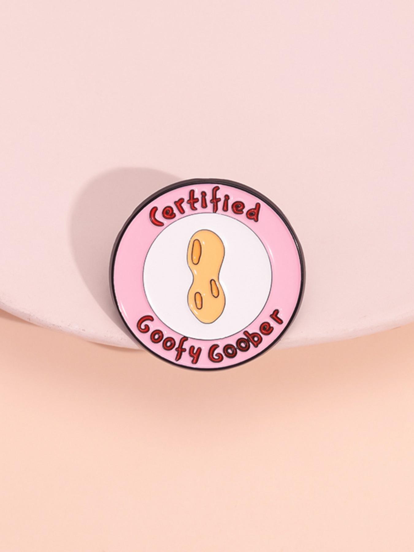 Cartoon Peanut & Letter Design Brooch, Cute Cartoon Badge for Backpack & Clothes Collar, Fashion Charm Pin Accessories for Women & Men, Girl Jewelry Accessories, Durable Metal Pins, Fashion Accessory