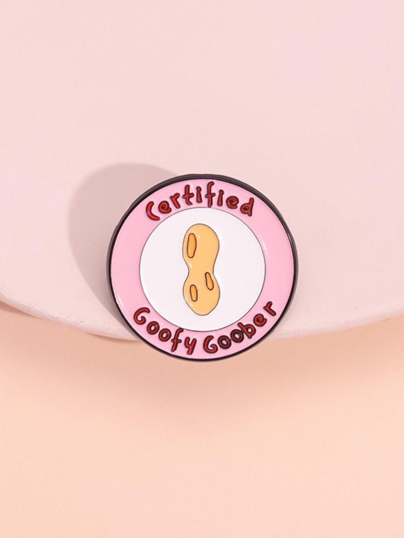 Cartoon Peanut & Letter Design Brooch, Cute Cartoon Badge for Backpack & Clothes Collar, Fashion Charm Pin Accessories for Women & Men, Girl Jewelry Accessories, Durable Metal Pins, Fashion Accessory