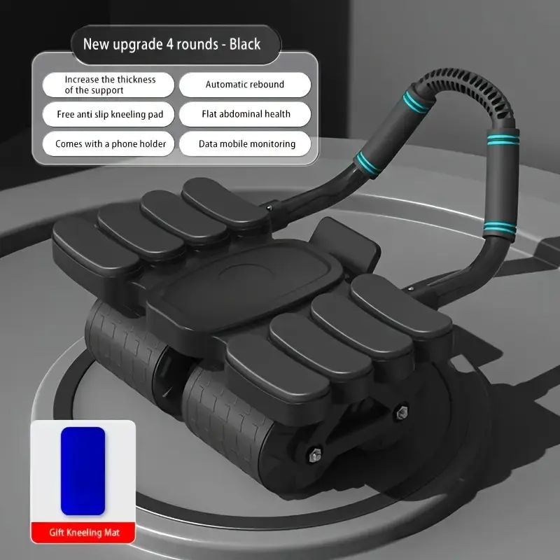 Upgraded 8-Elbow Ab Wheel: Four wheels prevent tipping, with automatic rebound.A home fitness tool suitable for the waist, abdomen, legs, arms, and other areas. Ab Exercise System Ab Machine Home, Stomach Workout Equipment, Ab Crunch Equipment