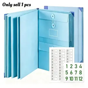 Accordion File Organizer Manila Pocket Document Folder for Passports, Birth Certificates & Important Papers, Office & Home Storage