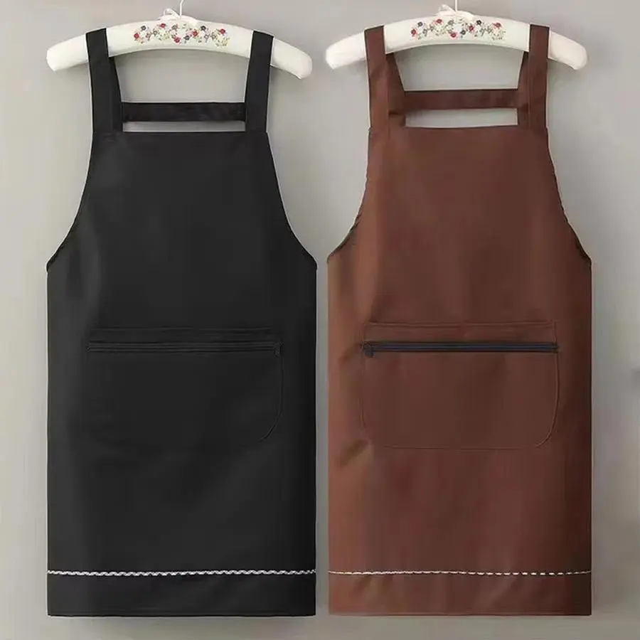 Cooking Apron for Home Use, Unisex Waterproof Oil-Resistant Sleeveless Bib Overalls, Fashionable Cute Home Care Workwear