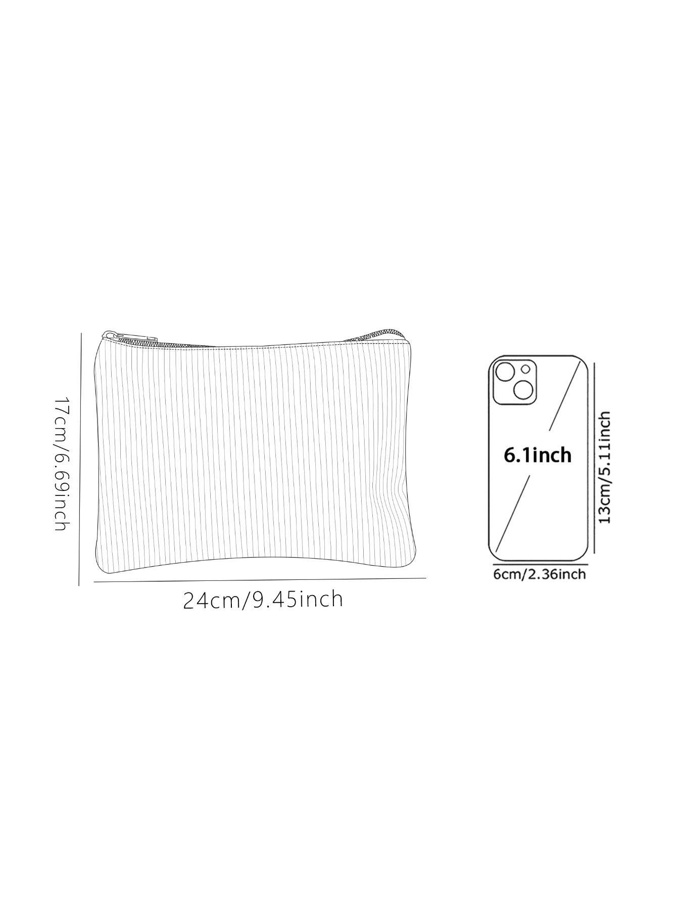 Cat Pattern Corduroy Makeup Bag, Lightweight Zipper Makeup Bag, Multifunctional Makeup Organizer for Toiletries and Accessories, Cosmetic Pouch