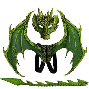 Nirvany Dragon Costume Kids Boys Girls, Wing Tail Mask Set, Cosplay Halloween Costume