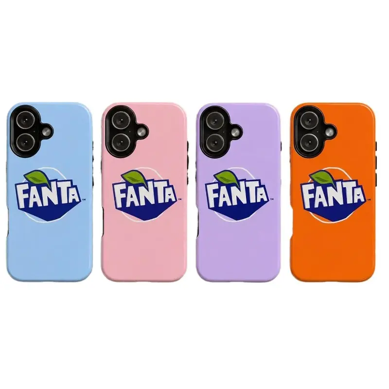 Fanta-Style Smartphone Case, Handheld Soda-Themed Cellphone Protective Cover - Shockproof Protection for iPhone 11-17 Pro Max/Plus & Samsung Galaxy S23-S25 Series Devices, Casing