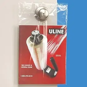 Uline 9" x 14" 1.5 mil Clear Doorknob Bags, Bundle of 100, Literature Drop Bags (S-2177C)