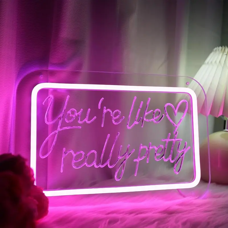 Neon Sign, Pink LED Neon Lights for Wall Decor, Aesthetic Room Decor for Teen Girls, Large Neon Sign for Bedroom, Salon, Beauty Bar, Wedding, Party, Bachelorette Decorations (Large)